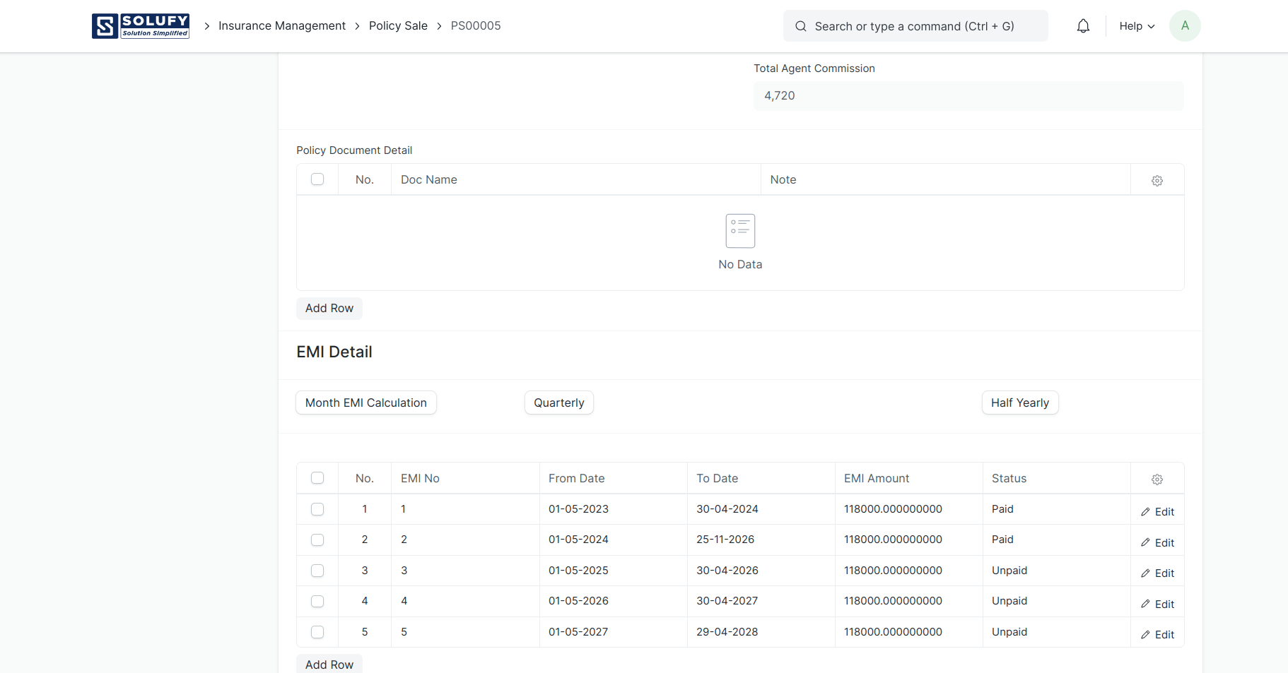 Insurance management -Premium Calculation