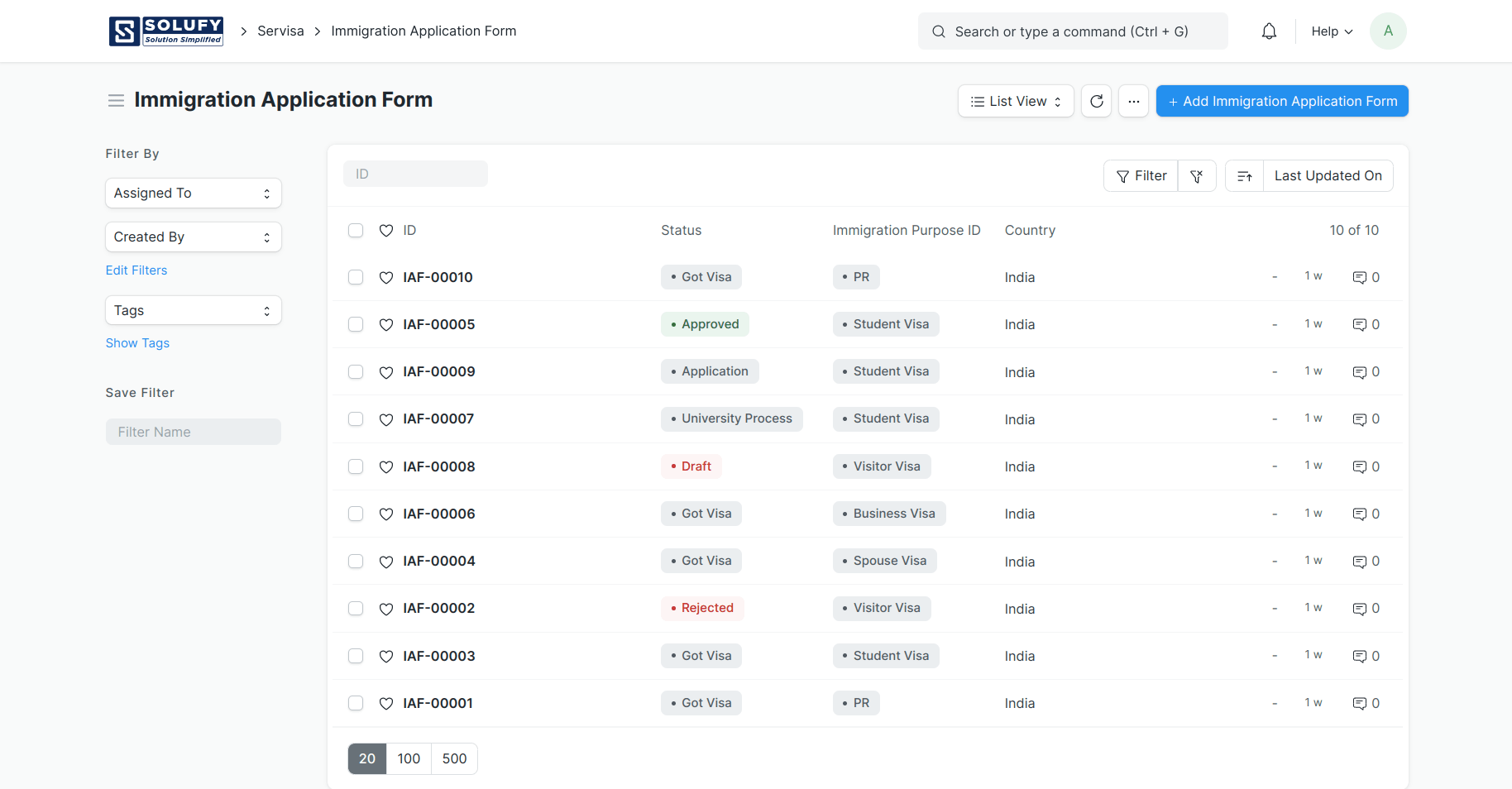 Visa Management Software