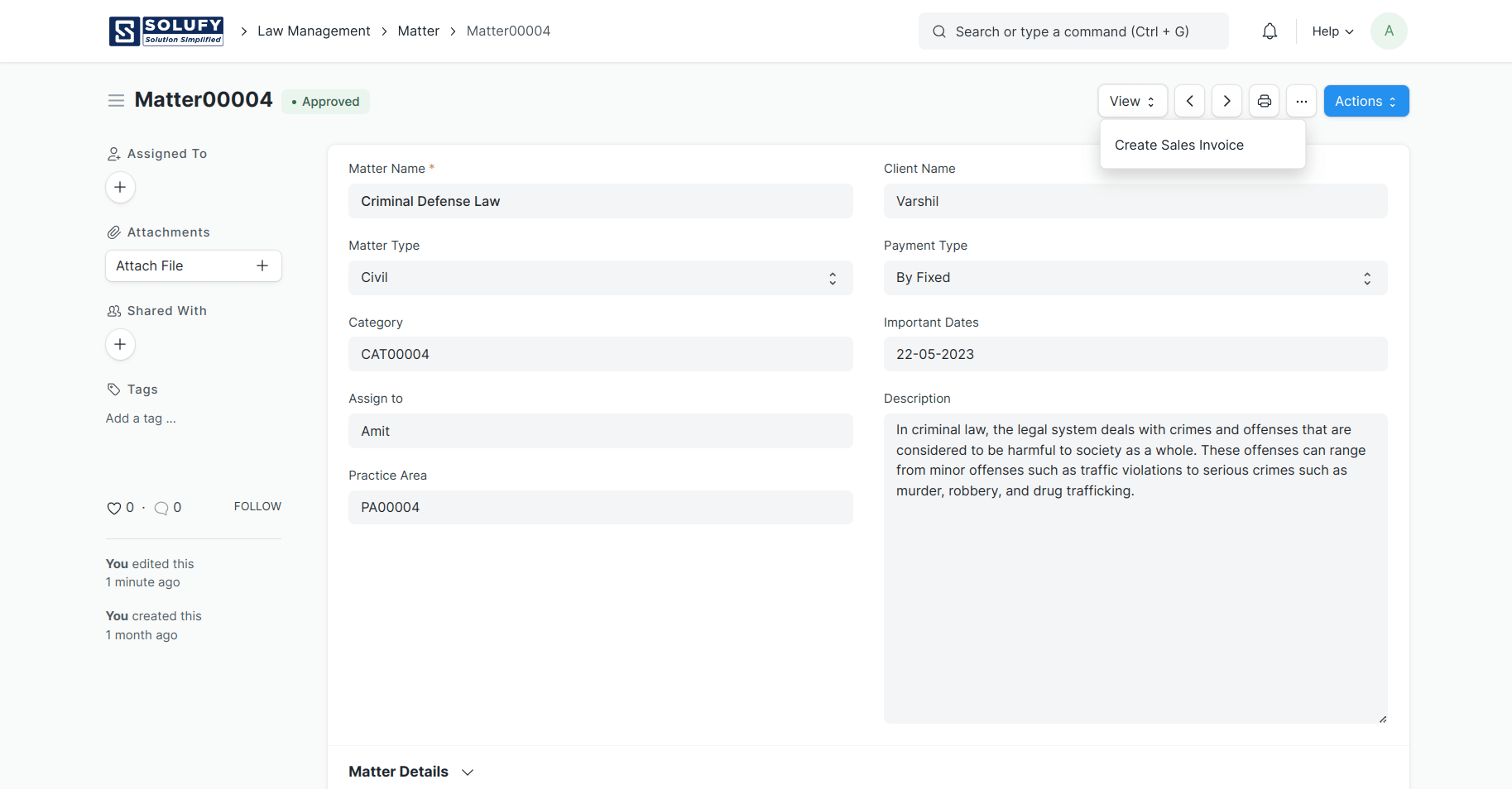 Invoice-management-Matter-Law-Management