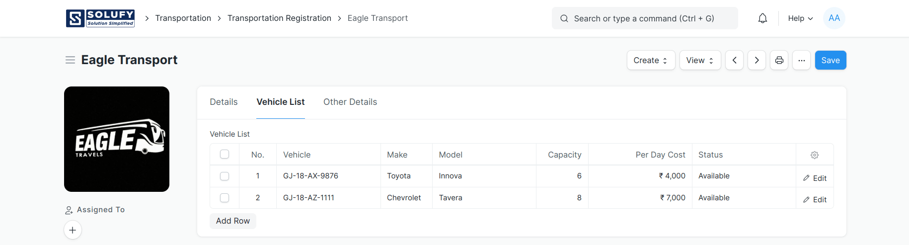 Transportation Management Module