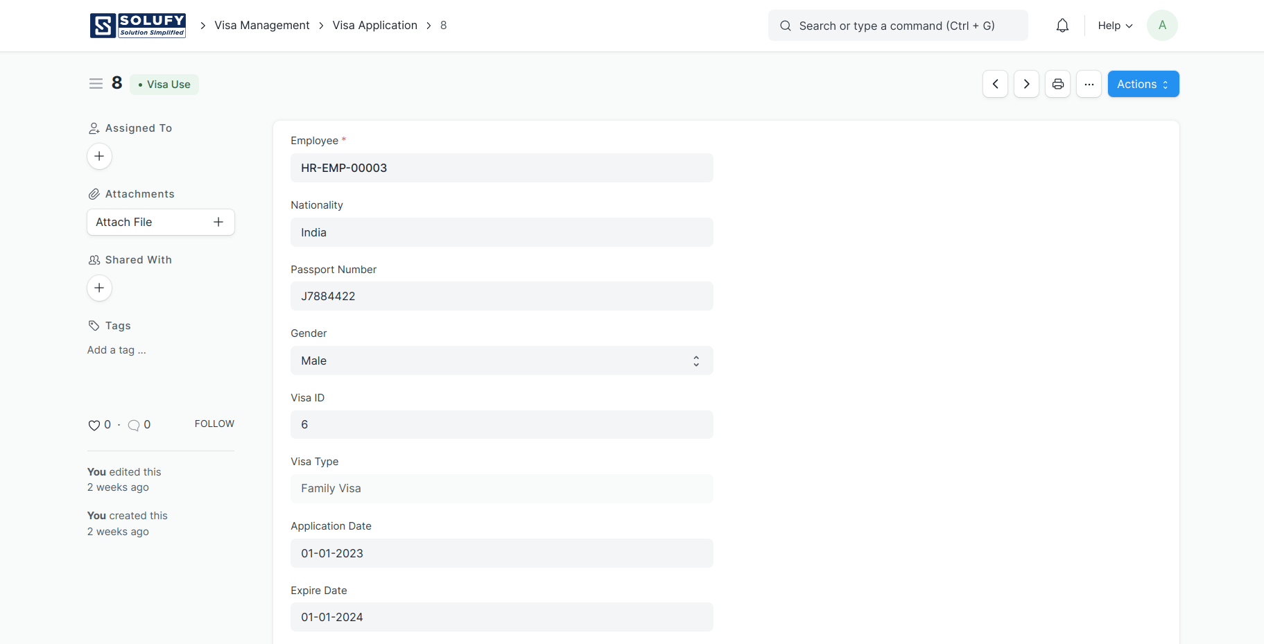 Visa Management System