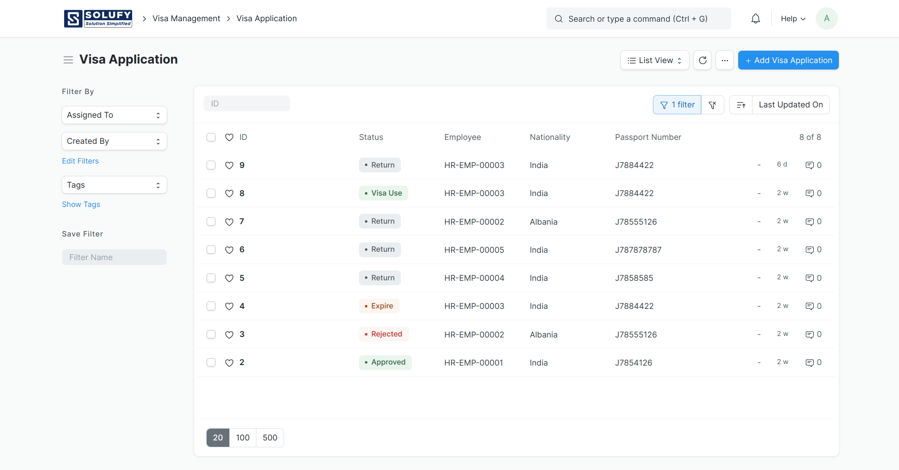 Visa Management System