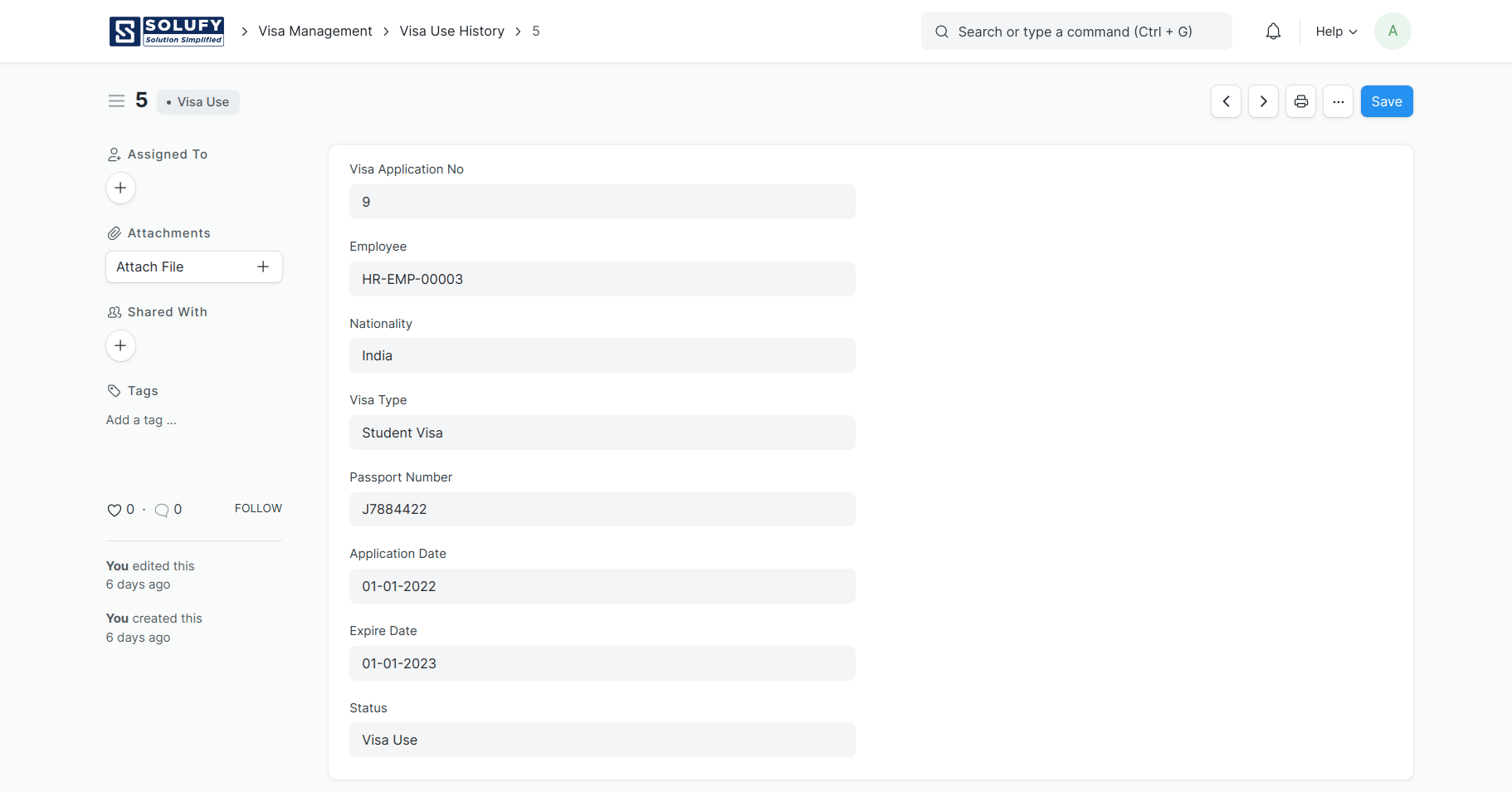 Visa Management System