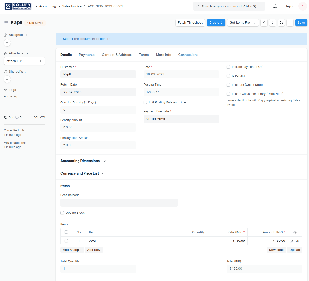 library management invoice.